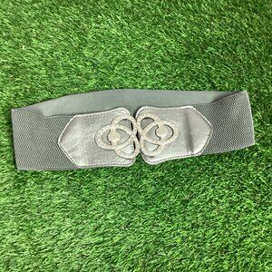 Vintage Gray Belt Elastic Celtic Knot Buckle 28"